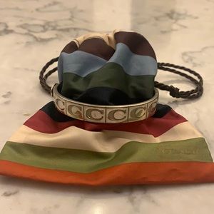 Silver Coach Logo Bracelet